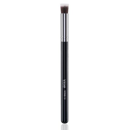 VEGA PROFESSIONAL Precise Flat Kabuki Brush, Soft Bristles, Copper Furrele, Wooden Handle, (VPPMB-13)