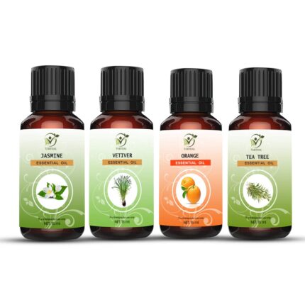 VIRTUAL® Pack of 4 essential oils -15 ML Each (60ml total) (Tea Tree, Jasmine, Vetiver, Orange Oils)