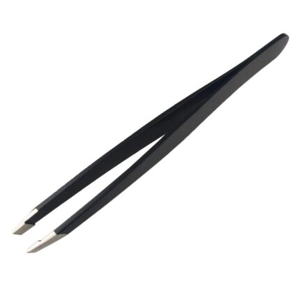 VRbeatter Tweezers Eyebrow Tweezers Slant Tweezers Precision Stainless Steel Slant Tip Tweezers For Men And Women For Facial Hair Removal And Brow Shaping And All Hair Removal (Black)