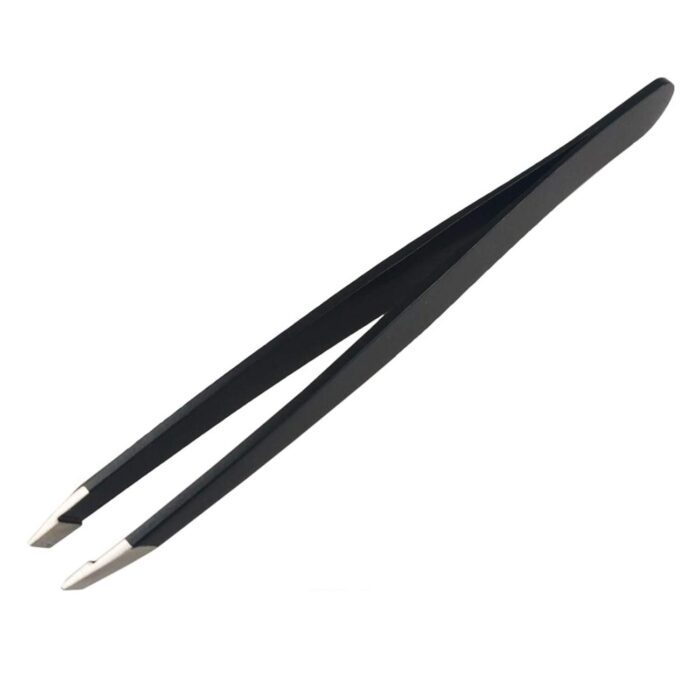 VRbeatter Tweezers Eyebrow Tweezers Slant Tweezers Precision Stainless Steel Slant Tip Tweezers For Men And Women For Facial Hair Removal And Brow Shaping And All Hair Removal (Black)