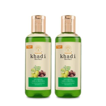 Vagad's Khadi Amla Reetha Shampoo 210ml | For Extra Conditioning | Parabens free | Silicon Free | Pack of 2