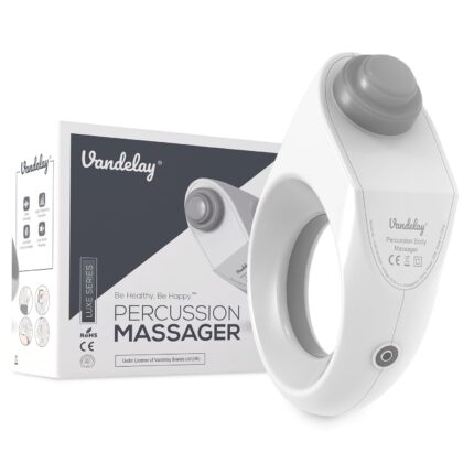 Vandelay (UK) Deep Tissue Gun Massager - Electric Handheld Massager for Pain Relief (Wireless), White