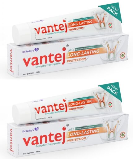 Vantej Dr Reddy's Tooth Sensitivity Toothpaste| Perfect for Sensitive Teeth| Fast Acting Pain Relief| Enamel Protection| Long-Term Sensitivity Healing| 100g (Pack of 2)