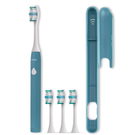 Vega CareOne C3 Electric Toothbrush Battery Operated with IPX7 Waterproof, 3 Brush Head, 2 Min Auto-Timer, 40000 Vibration/Min, 60 Days Battery Life, 2 Vibration Mode for Adult, Teal, (VETB-03)