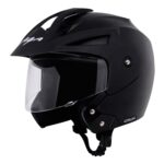 Vega Crux ISI Certified Flip-Up Helmet for Men and Women with Clear Visor(Black, Size:M)