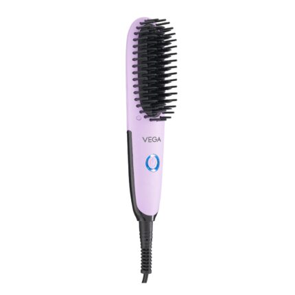 Vega Mini Hair Straightener Brush for Women with Thermoprotect Technology, Ceramic Coated Bristles & 2 Heat Settings, Automatic Cut-Off, (Go Mini Series, VHSB-05)