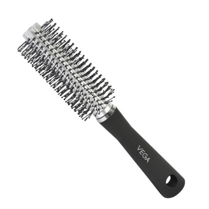 Vega Round Brush with Black Colored Handle and Silver Colored Brush Head