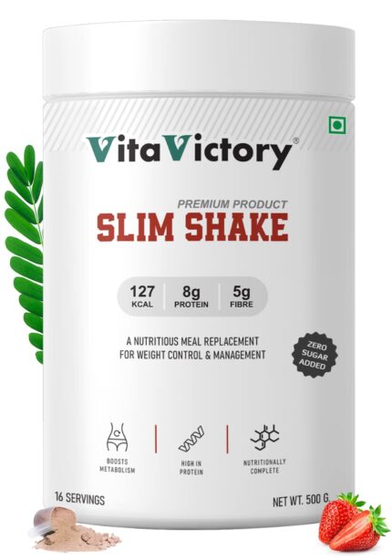 Vita Victory Protein Powder for Weight Loss, 100% Vegan Meal Replacement Shake with Herbs, Vitamins & Minerals, Premium Weight Loss Drink for Weight Management - 500 gm Belgian Chocolate Flavor