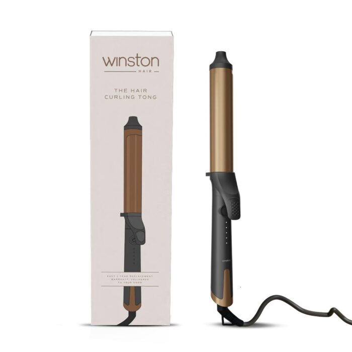 WINSTON Hair Curler Tong with Adjustable Heat Setting | Hair Curler for Women with Fast Heating & Ceramic Coating Plate| Easy to Use Professional Curling Iron - 1 Year Warranty