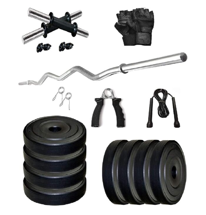 WOLPHY Premium 15KG Home Gym Set with 3 FEET Zigzag Rod