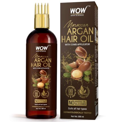 WOW Skin Science Moroccan Argan Hair Oil with Comb- 200mL