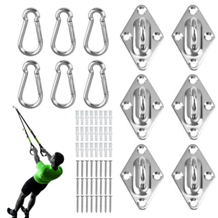 Wall Mount for Resistance Bands, Workout Anchors Wall Resistance with Hook for Fitness Bands, Space Saving Workout Equipment for Home Gym Weight Straps Suspension Training Exercise Stretching (6 Set)