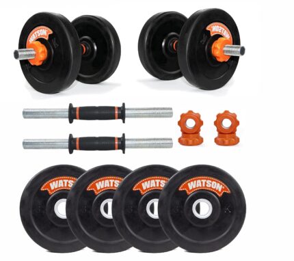 Watson Dumbbell set, Home Gym Equipment, (3x4) 12kg Weights Set Combo, Home Gym Equipment, Dumbbells Set,14" inch Iron Rod, gym equipment set for men