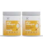 Wellbeing Nutrition Glow Collagen with Glutathione | Collagen Supplements for Women & Men | Marine Collagen Powder with SkinAx², Resveratrol, Bromelain & Goji Berry | 250g - Pina Colada Flavor