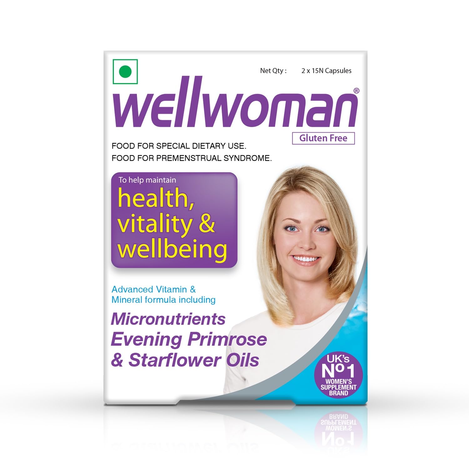 Wellwoman Multivitamin Capsules For Women With Evening Primrose Oil,Magnesium,Vitamin C,B6,Folic Acid To Provide All Round Nutrition,Immunity,Helps Reduce Pms,Pcos Symptoms,30 Veg Capsules,200 grams