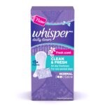 Whisper Clean and Fresh Daily Liners 20 Count Sanitary pads for women (Pack of 1)