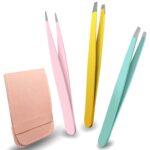 Winiw Tweezers Set - Professional Eyebrow Tweezers For Women Facial Hair - Great Precision Tweezers For Plucker, Splinter And Ingrown Hair Removal (3 Pack)
