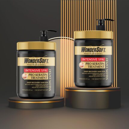 Wondersoft Professionnel Insentive Hair Spa Pro Keatin Treatment Deep Recovery spa Mask Infused With Hydrolysed Keratin Sweet Almod OIL, Argan Oil, Shea Butter, Total Repair 1000ML