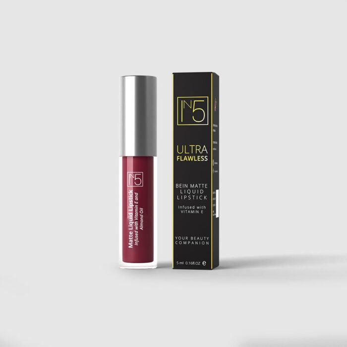 YUHME - Matte Liquid Lipstick - 6ml - Shade - Pack of 1 | Lip Care - Makeup - Cosmetics | Long Lasting - Smudge proof - Waterproof | Infused with Almond,Jojoba & Strawberry Oil | Gifts (Tyrian, 6ml)