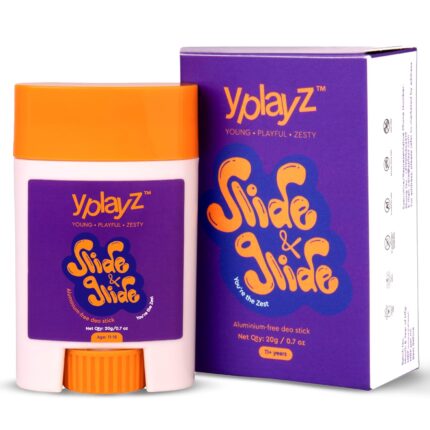 YplayZ Slide & Glide Deo Stick Kids & Teens | Underarm Deodorant Stick With Citrusy Cedar Scent | 8+ Hr Sweat & Odor Free Day | Baking Soda Free Deodorant For Kids Age 11-18 | You're The Zest | 20gm