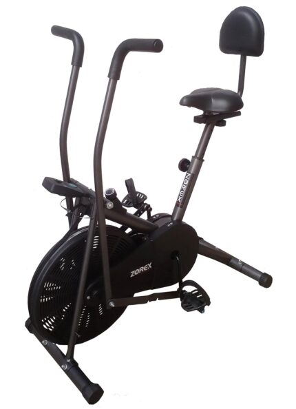 ZF-201 Air Bike Exercise Cycle for Home Gym - Dual Action for Full Body Workout, Adjustable Resistance, Adjustable seat Both Horizontally and Vertically with Back Rest (Do It Yourself Installation)