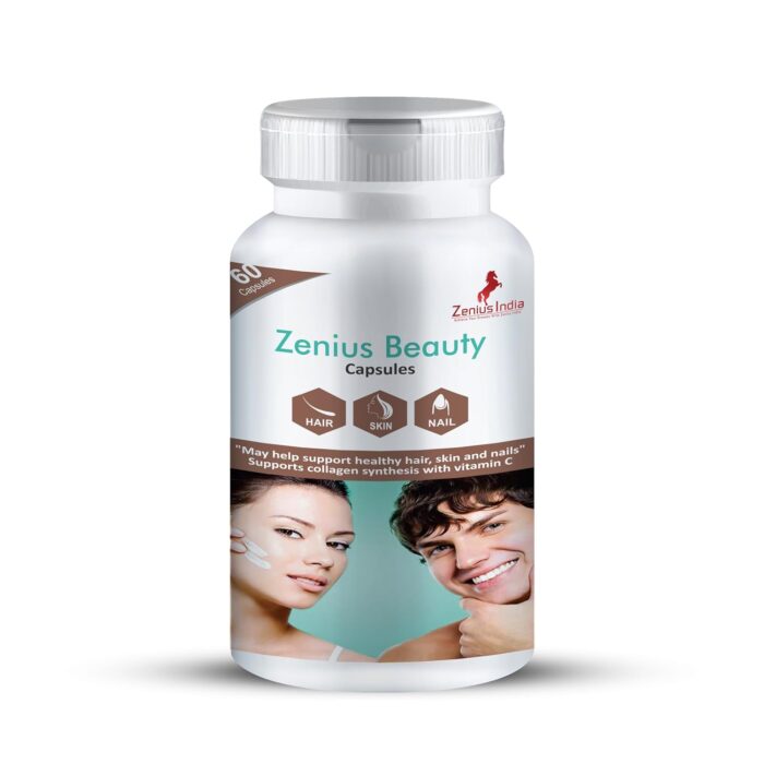 Zenius Beauty Multivitamin capsule for Healthy Hair, Skin, Nails, Hair Growth, Strong Hair, Glowing Skin, Fights Nail Brittleness - Pack of 60 Capsules