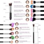 Zirak Synthetic Kabuki Foundation Face Powder Blush Eyeshadow Brush Kit with Blender Sponge and Brush Cleaner – 10 Pcs Makeup Brushes Set (Black/Silver)