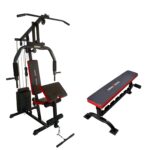 Zorex Home Gym Machine HGZ-1004 Multiple Muscle Workout Exercise Chest Biceps Shoulder Back Triceps Legs for Men Combo ZF-106 Flat Bench for Home Gym with Dumbbell Rack Without Dumbbells