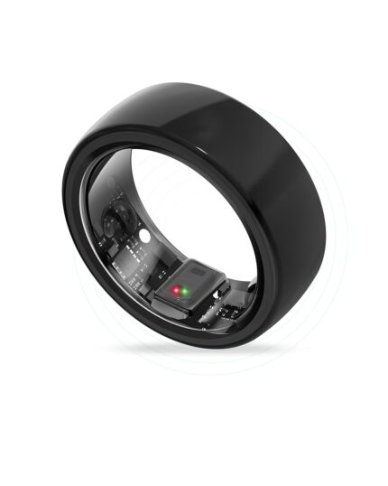 aaboRing, Health & Fitness Tracker Smart Ring, Advance Sleep Monitoring, Stress & Activity Tracking, Titanium, IP68 Waterproof (US Size No 12, Wireless - Deep Black)