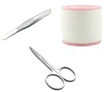 ayushicreationa Eyebrow Thread with Stainless Steel Eyebrows Scissor and Eyebrows Tweezers Beauty Tool Travel for Home Multicolor Pack of 3