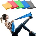 fitnessBox Resistance Band, Anti-Allergic & Tear-Resistant Latex-Free Natural Rubber, Anti-Slip Grip, Exercise Band for Training & Stretching Men & Women (5pcs Set)