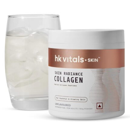 hk vitals Skin Radiance Marine Collagen Supplement Powder (Unflavoured, 150g) | Collagen Peptides with Vitamin C, E