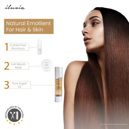 iluvia Professional 100% Pure Argan Oil, 50ml - Certified Organic by CCPB, Italy - No Color, No Additives, No Carrier Oils, No Fillers. (Pure Oil)