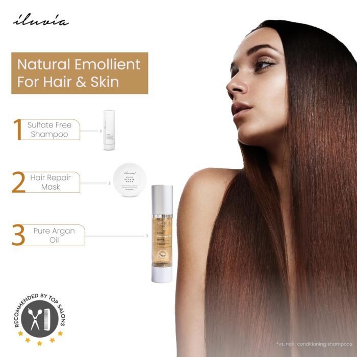 iluvia Professional 100% Pure Argan Oil, 50ml - Certified Organic by CCPB, Italy - No Color, No Additives, No Carrier Oils, No Fillers. (Pure Oil)