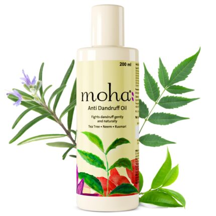 moha: Anti Dandruff Oil With Benefits Of Tea Tree Oil, Neem Oil, Hibiscus OIl, Rosemary Oil| Hair Oil For Men & Women | For All Hair Types. (200 ML)(Pack of 1)