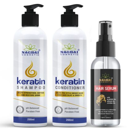 nagbai Keratin Shampoo And Keratin Conditioner With Hair Serum (200ml+200ml+50ml) (3 Items in the set)