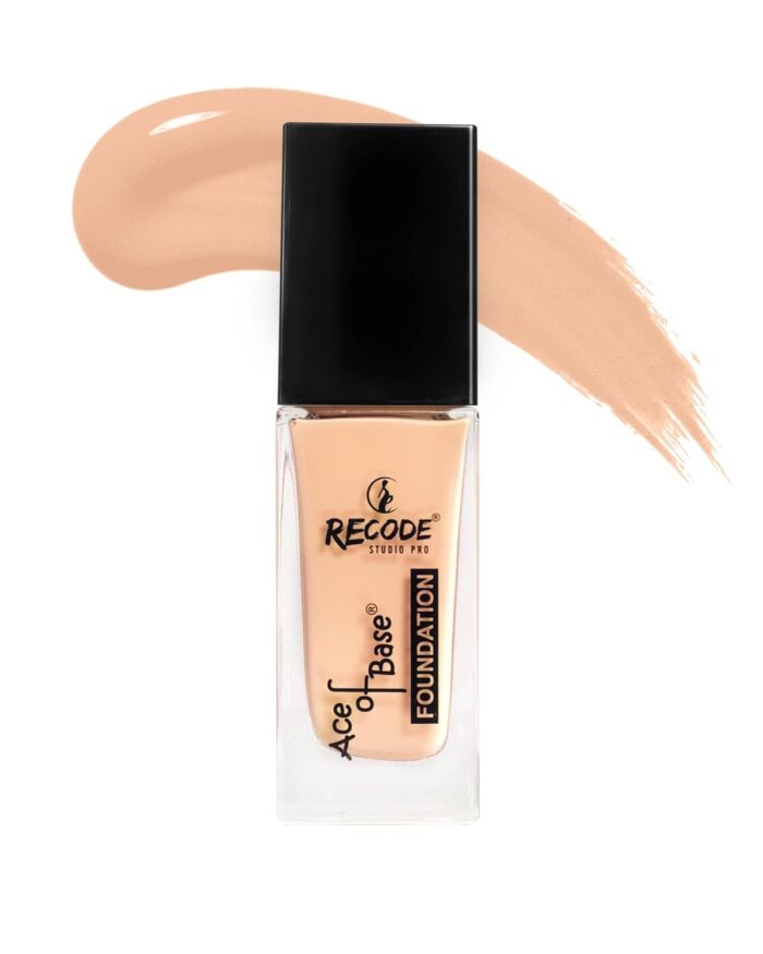 recode Liquid Foundation With Iightweight, Non Fading & Waterproof Formula, Gives Luminous Matte Finish & Medium To High Coverage For All Skins, Shade 01 Baghnagar, 30Ml