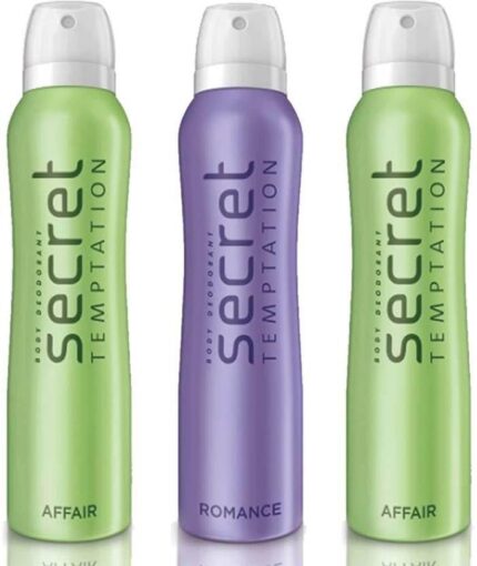 secret temptation 2 Affair and 1 Romance Deodorant Spray - For Women (450 ml, Pack of 3)