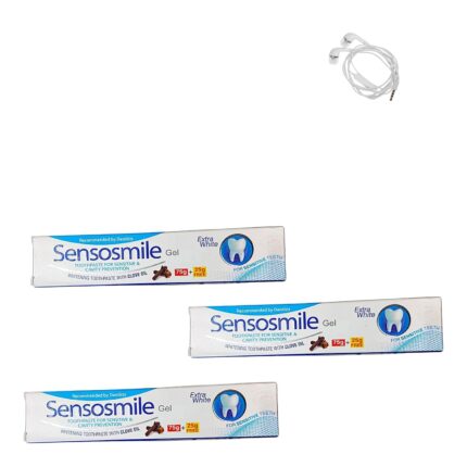 sensomile gel toothpaste froam cavity and sensitivity prevented whitening toothpaste with clove oil 100g pack of 3 free earphone