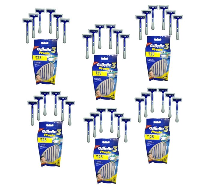 Presto (6 In 1) Three-Blades For smoother Shaving- (Pack of 6) by Rmr JaiHind