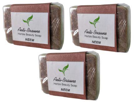 Anti-Braune Neem Handmade Herble Beauty Soap |Its help protect skin from infections| Treats Oily Skin and Very Beneficial for Pimples Soap | Fresh Glow Soap| Pack of 3 (100gmEach)