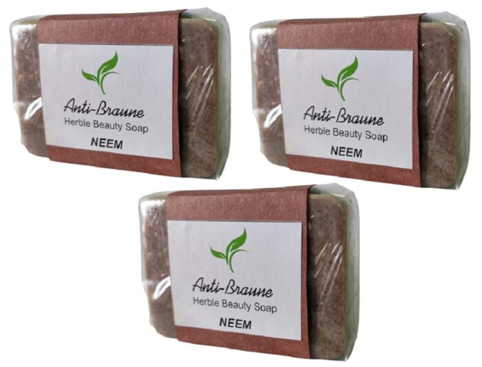 Anti-Braune Neem Handmade Herble Beauty Soap |Its help protect skin from infections| Treats Oily Skin and Very Beneficial for Pimples Soap | Fresh Glow Soap| Pack of 3 (100gmEach)