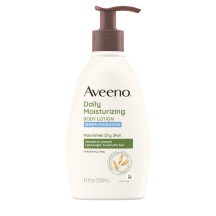 Aveeno Sheer Hydration Daily Moisturizing Lotion, Fragrance Free, 12 Fl Oz, 355ml