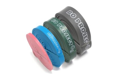 BO Project Pull Up Assistance Bands - Set of 4 Resistance Heavy Duty Workout Exercise Stretch Fitness Bands Assist Set for Body, Instruction Guide and Carry Bag Included