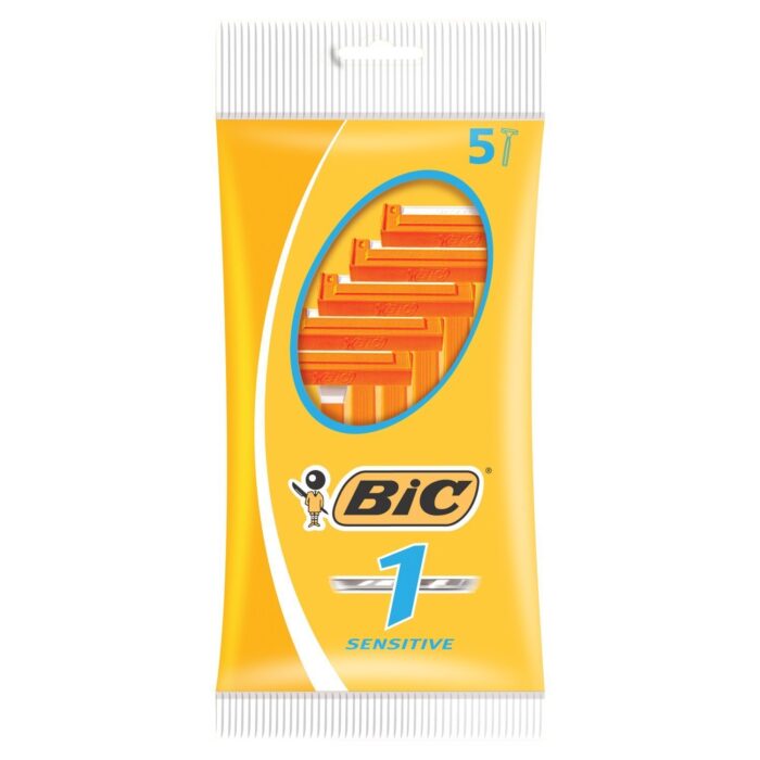 Bic 1 Sensitive Razor with Blade - Pack of 5