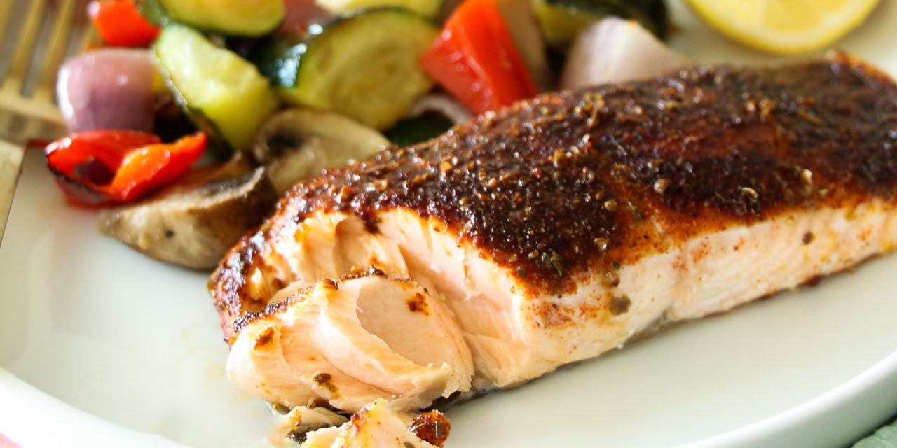 Blackened Salmon and Veggies Recipe