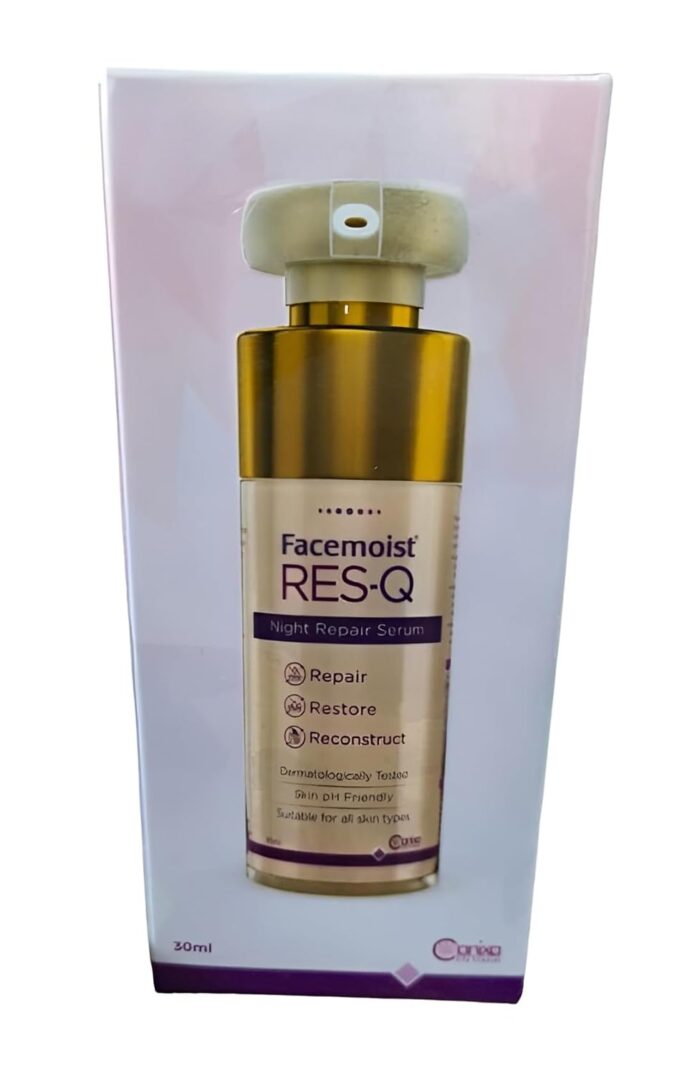 Blu Wave Facemoist RES-Q Night Repair Serum | Repair-Restore-Reconstruct | Dermatologically Tested | Skin Ph Friendly | Net Weight - 30 Ml | Pack Of (1)