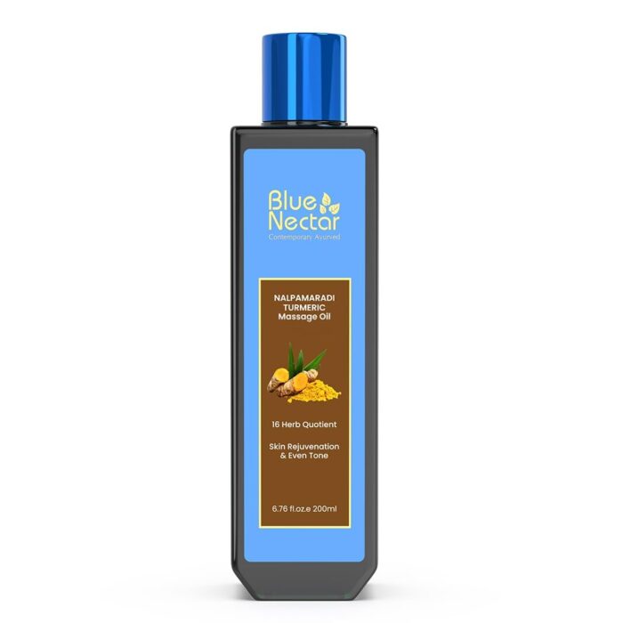 Blue Nectar Nalpamaradi Thailam Skin Brightening Treatment Oil Plant Based Body Oil and Face Oil for Glowing Skin Infused with Turmeric Amla and Ma