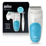 Braun Silk-pil 5 5-810 Epilator for Women for Gentle Hair Removal, White/Turquoise