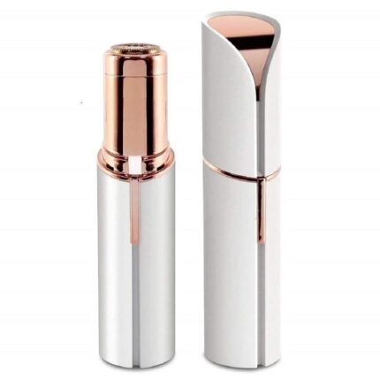 CHARITRA ENTERPRISE Lipstick Shaped Skincare Facial Hair Removal Machine Chin Cheek Eyebrow Upper Lip Hair Remover for Women (White)